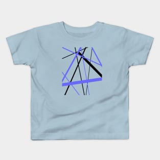 Criss Crossed Blue and Black Stripes Kids T-Shirt